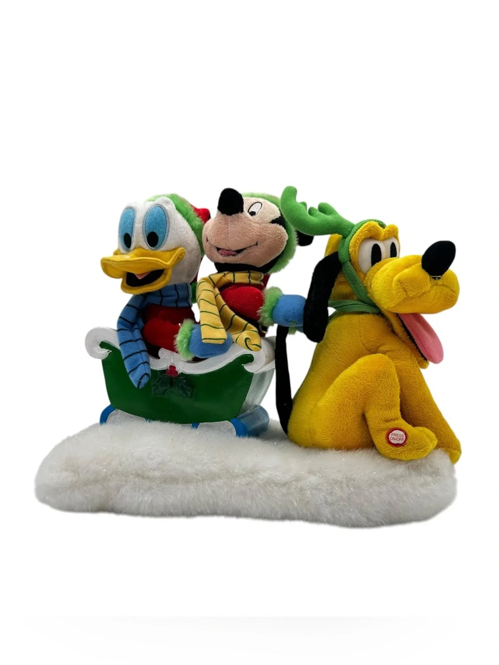 Gemmy Disney Pluto Mickey Mouse Donald 2004 plush animated Xmas figure